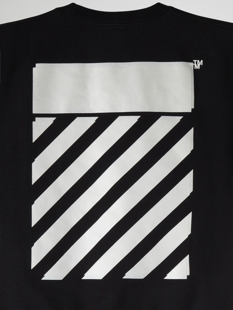 OFF-WHITE DIAG STRIPE CREWNECK SWEATER BLACK