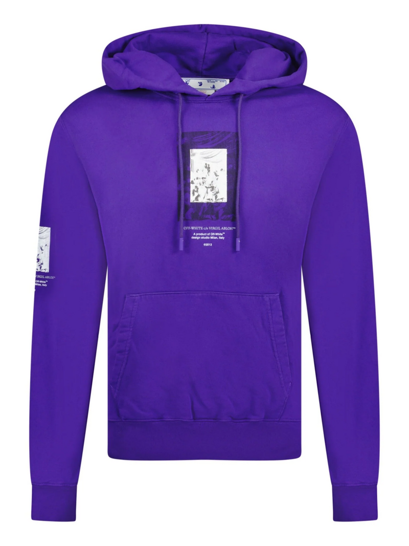 OFF-WHITE PAINT MIRROR SLIM HOODIE PURPLE