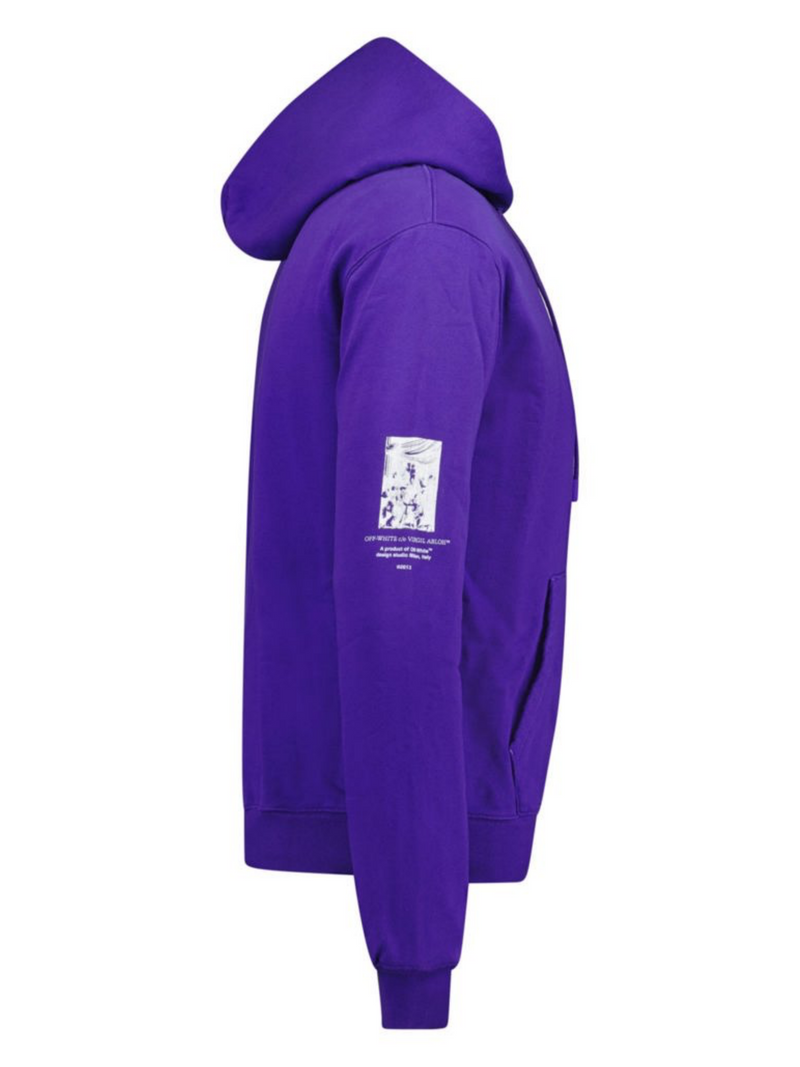 OFF-WHITE PAINT MIRROR SLIM HOODIE PURPLE