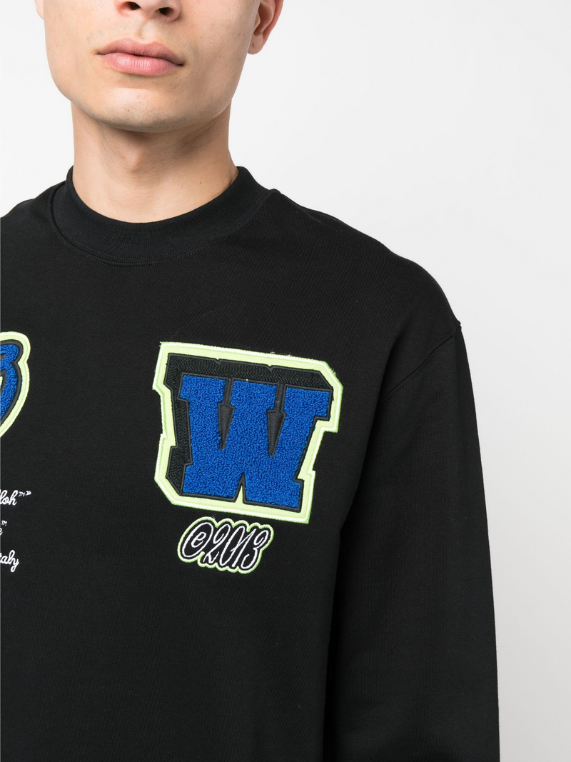 OFF-WHITE VARSITY PATCH SWEATSHIRT BLACK