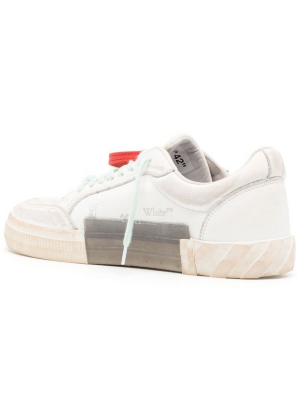 OFF-WHITE VULC LOW DISTRESSED SNEAKERS WHITE BLUE