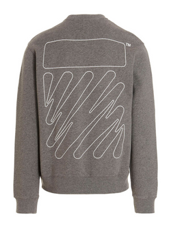 OFF-WHITE WAVE OUTLINE DIAG SLIM SWEATSHIRT GREY