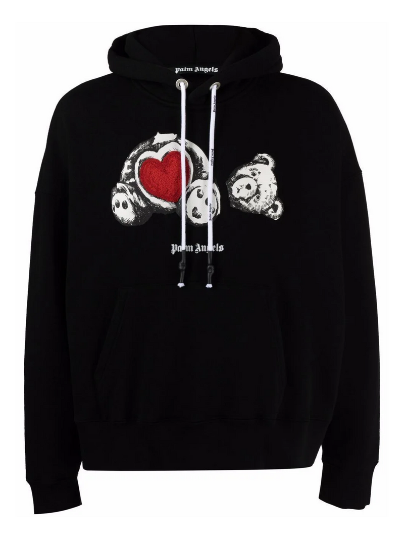 PALM ANGELS BEAR IN LOVE HOODIE BLACK