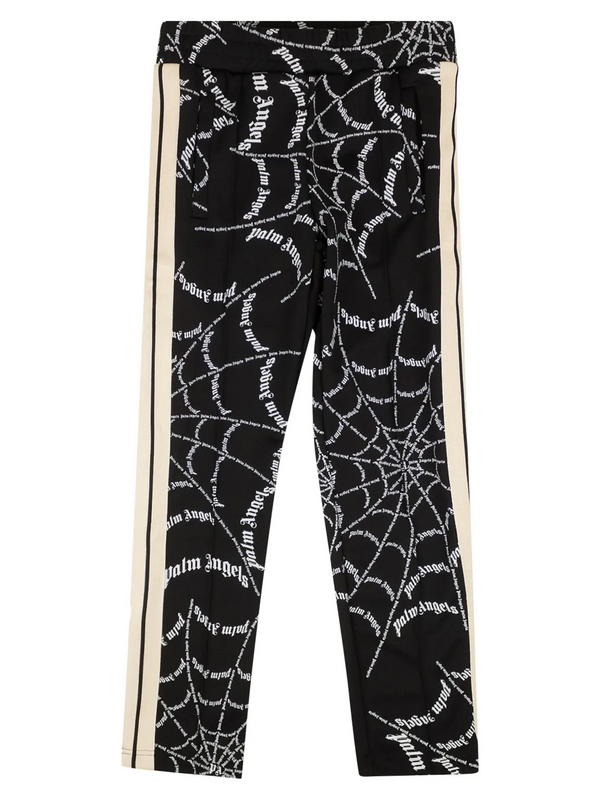 PALM ANGELS SPIDER WEB TRACK PANTS BLACK