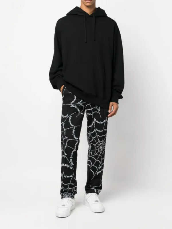PALM ANGELS SPIDER WEB TRACK PANTS BLACK