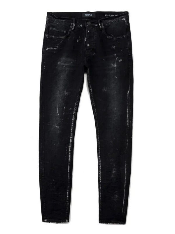 PURPLE BRAND P001 LOW RISE JEANS BLACK METALLIC