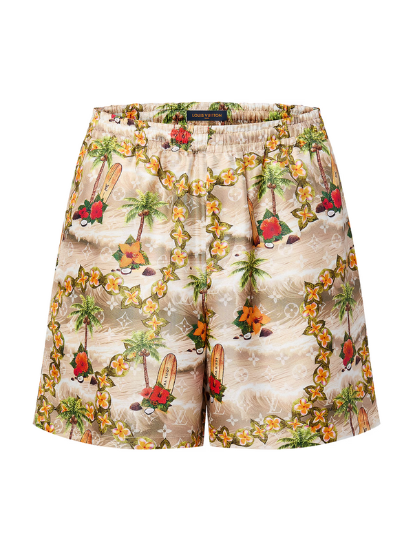 LOUIS VUITTON MONOGRAM SAND BEACH SILK SHORTS