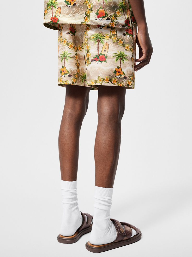 LOUIS VUITTON MONOGRAM SAND BEACH SILK SHORTS
