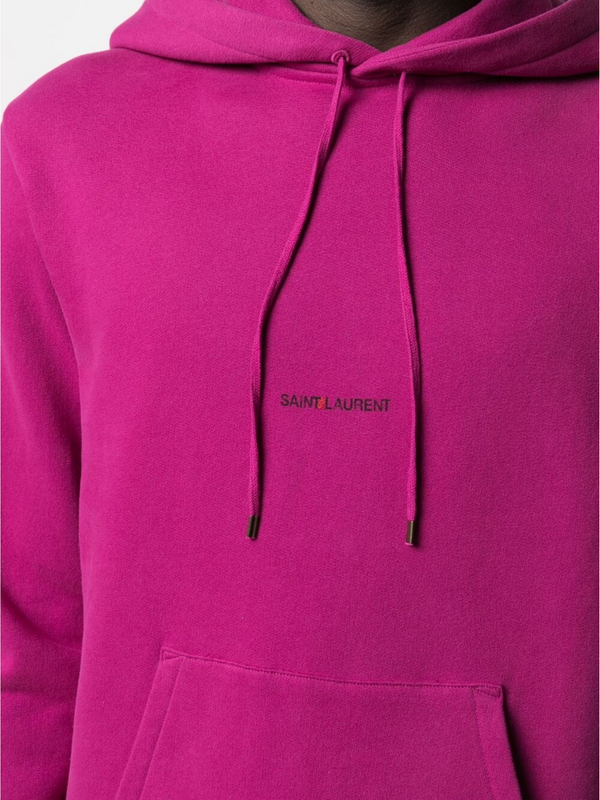 SAINT LAURENT LOGO HOODIE PINK