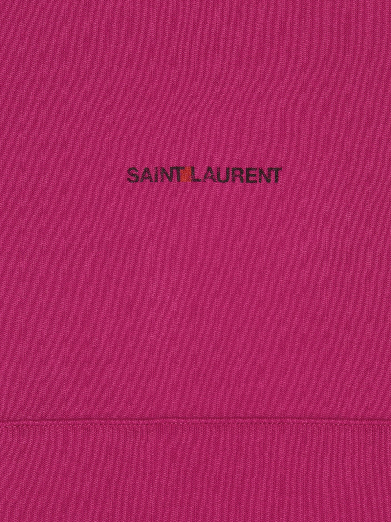 SAINT LAURENT LOGO HOODIE PINK