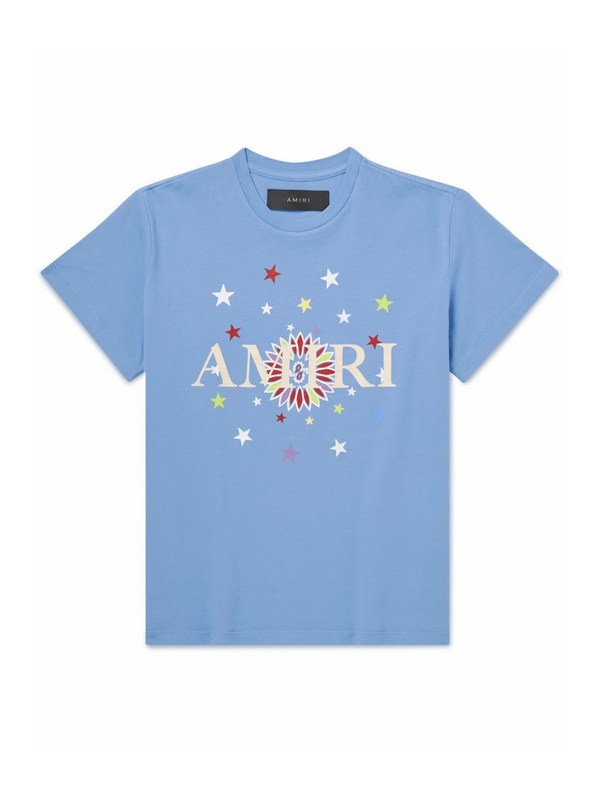 AMIRI KIDS STARS GRAPHIC TEE BABY BLUE