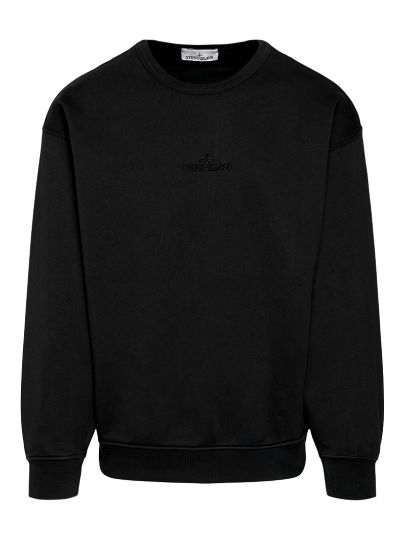 STONE ISLAND CHEST LOGO CREWNECK SWEATSHIRT BLACK