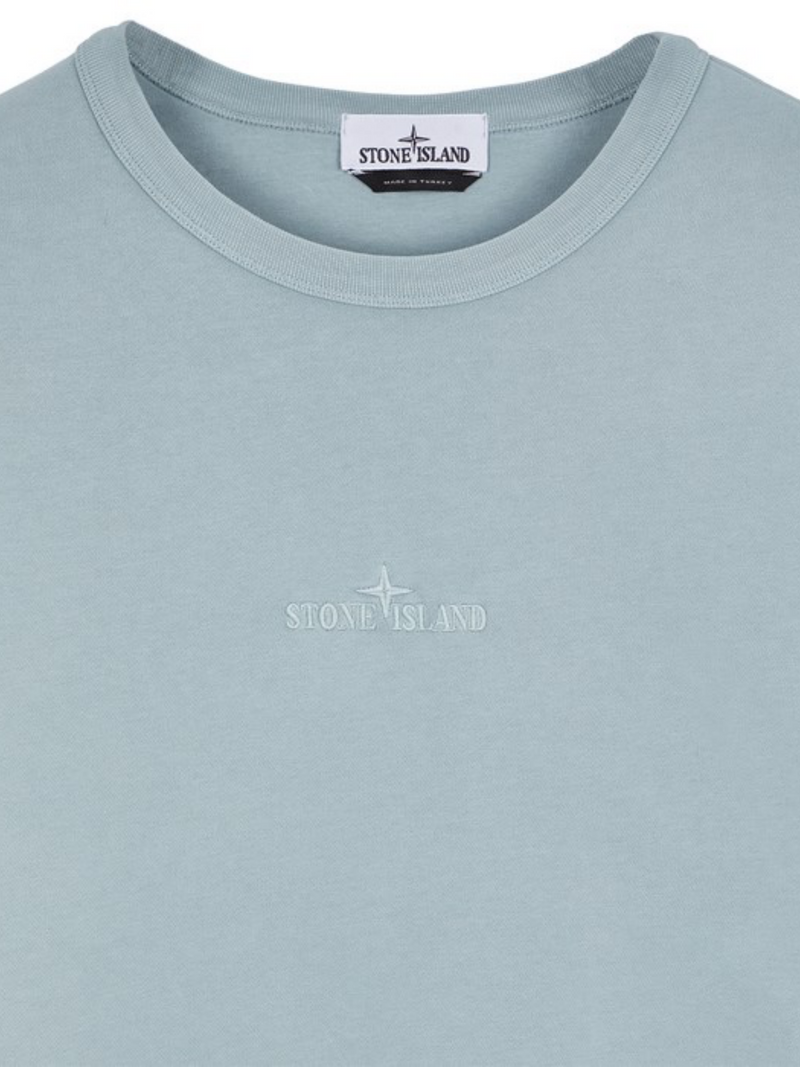 STONE ISLAND CHEST LOGO CREWNECK SWEATSHIRT ICE BLUE GREY