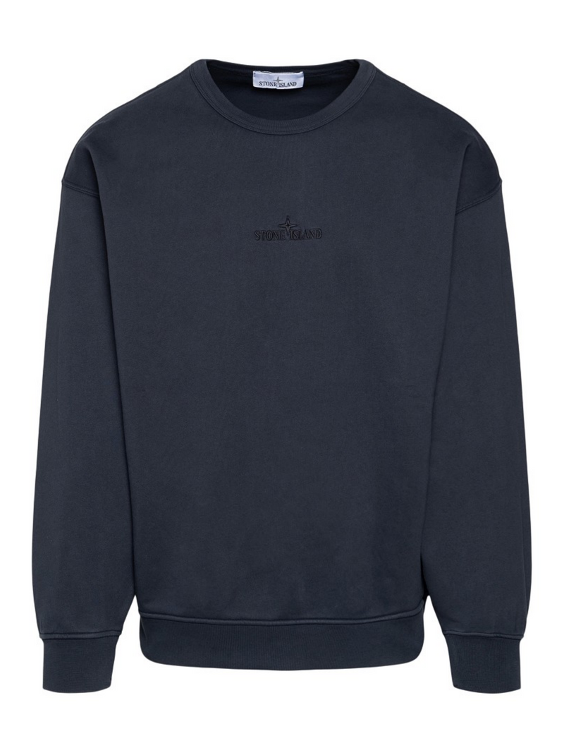 STONE ISLAND CHEST LOGO CREWNECK SWEATSHIRT NAVY