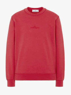 STONE ISLAND CHEST LOGO CREWNECK SWEATSHIRT RED