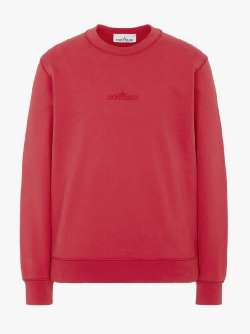 STONE ISLAND CHEST LOGO CREWNECK SWEATSHIRT RED