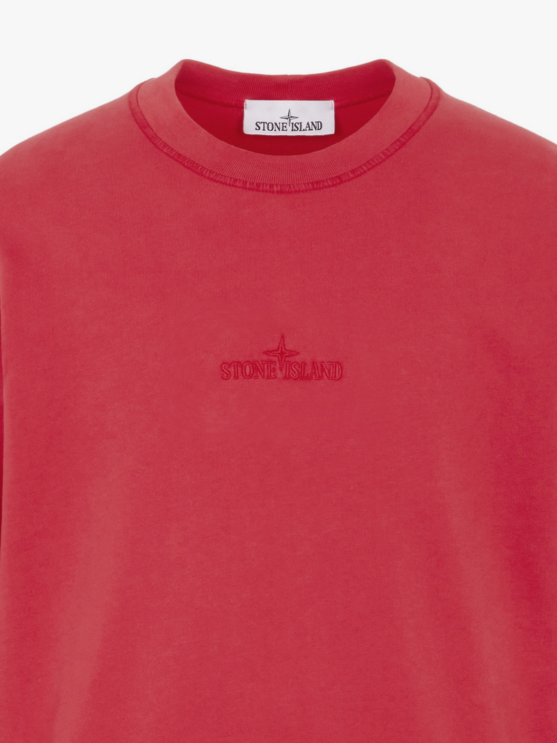 STONE ISLAND CHEST LOGO CREWNECK SWEATSHIRT RED