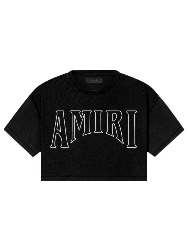 AMIRI WOMENS SUN CROPPED TEE BLACK
