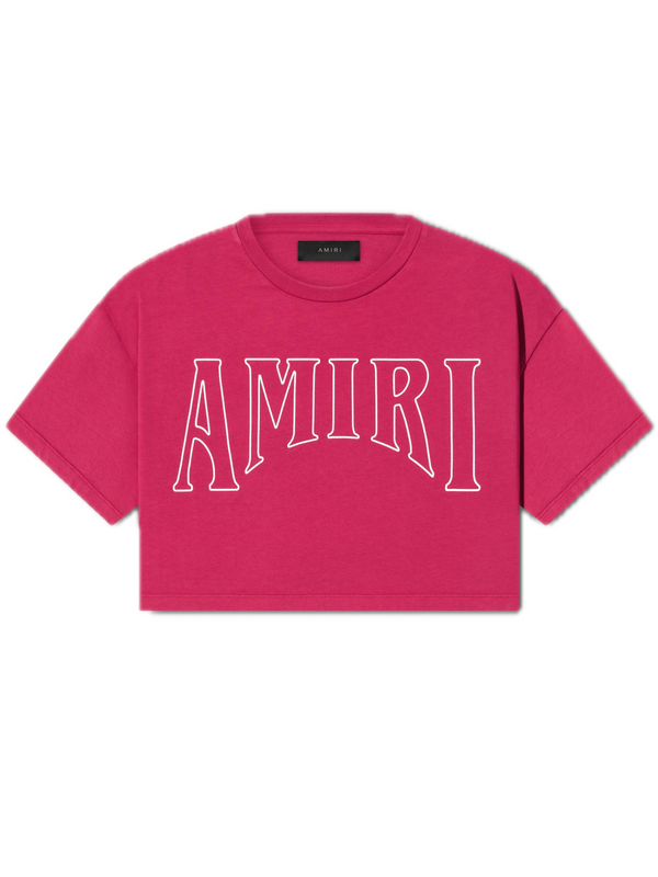 AMIRI WOMENS SUN CROPPED TEE FUCHSIA