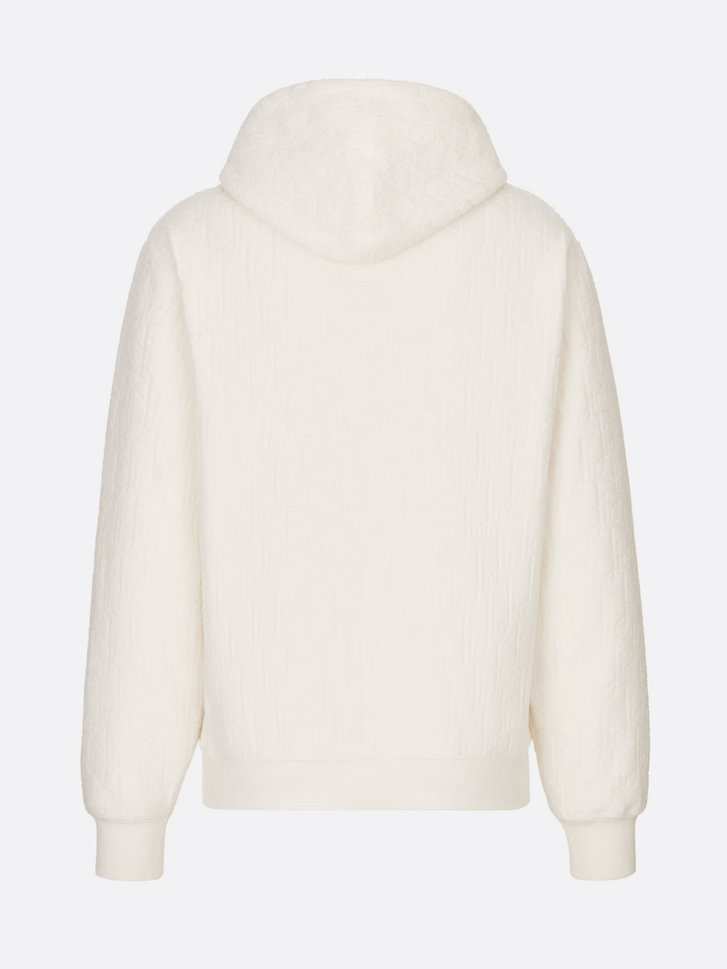 DIOR OBLIQUE TOWEL HOODIE WHITE