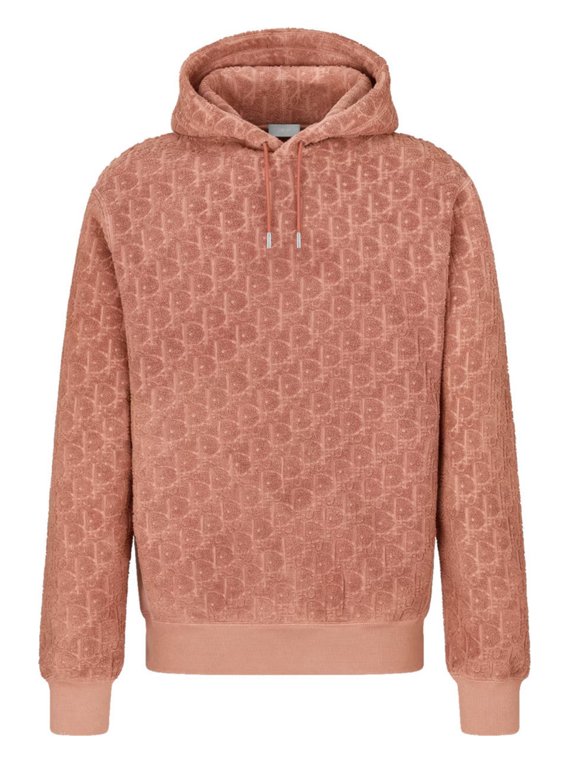 DIOR OBLIQUE TOWEL HOODIE SALMON