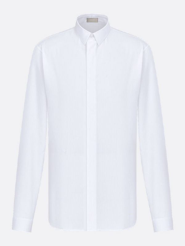 DIOR SHIRT WITH BEE EMBROIDERY WHITE STRIPED