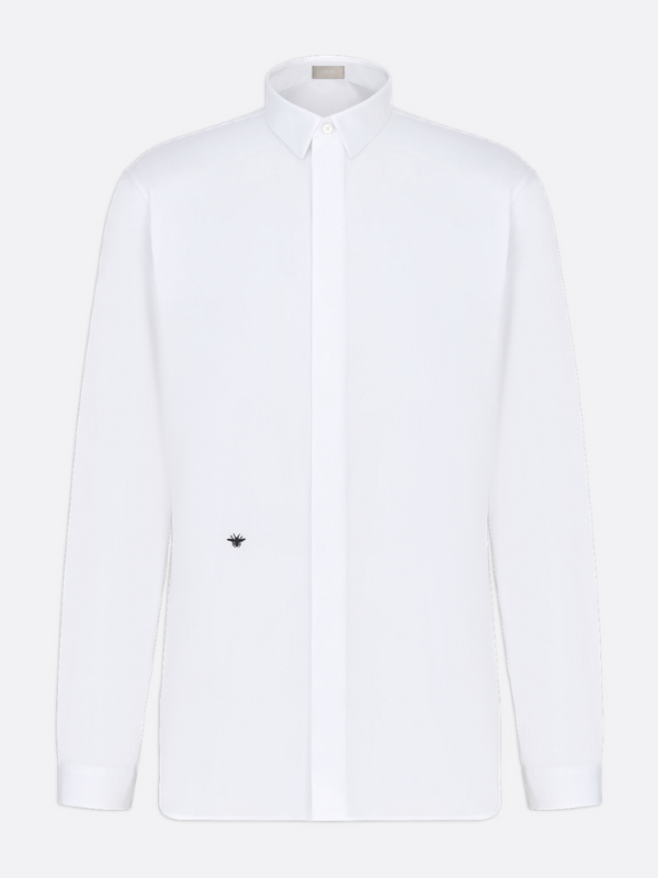 DIOR SHIRT WITH BLACK BEE EMBROIDERY WHITE