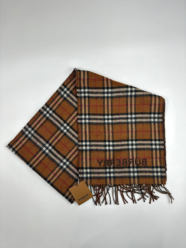 BURBERRY REVERSIBLE VINTAGE CASHMERE SCARF