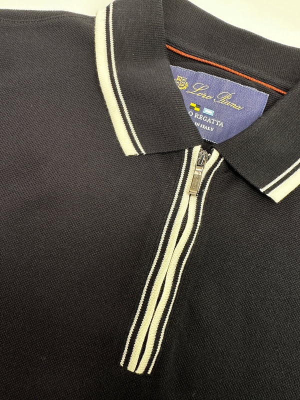 LORO PIANA ZIP REGATTA POLO NAVY
