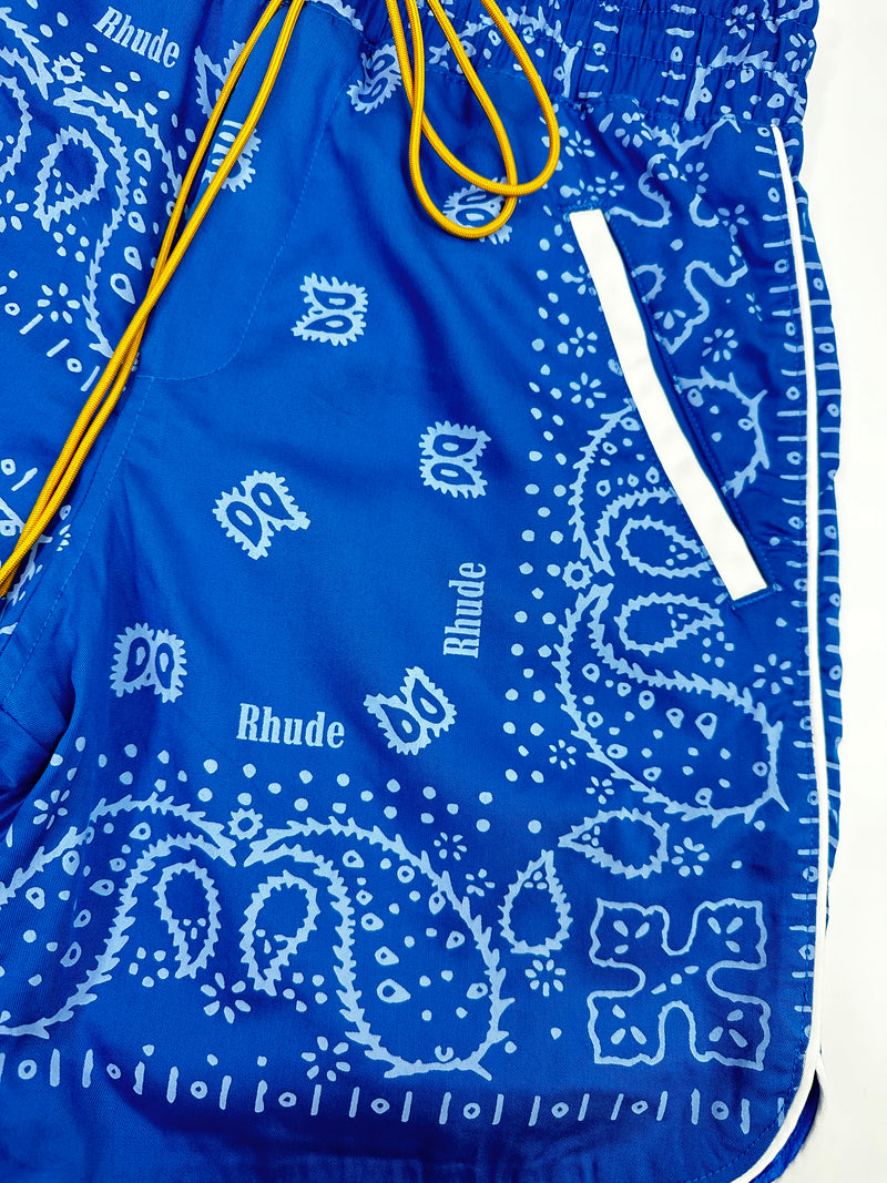 RHUDE BANDANA SHORTS BLUE