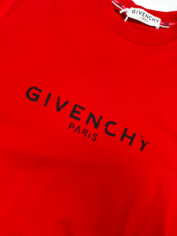 GIVENCHY BROKEN LOGO TEE RED